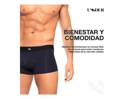 Foto 8 | Foto 8 | Boxer Trunks Classic Unnder Ropa Interior Para Hombre 1 Pz Color Azul Oscuro