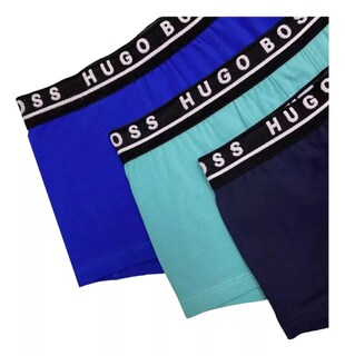 Foto 2 | Foto 2 | Boxer Hugo Boss Trunk Cotton Stretch 3 Pack Azul