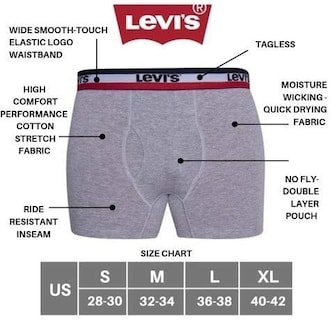 Foto 6 | Foto 6 | Calzoncillos Tipo Bóxer Levi's Ultimate Comfort, Paquete De 4, Para Hombre - Venta Internacional.