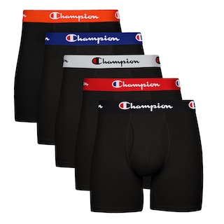Foto 1 | Foto 1 | Calzoncillos Bóxer Champion De Algodón Elástico Para Hombre, Color Negro, Paquete De 5 - Venta Internacional.