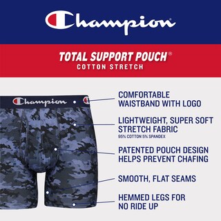 Foto 2 | Foto 2 | Calzoncillos Bóxer Underwear Champion Con Bolsa De Soporte Total Para Hombre - Venta Internacional.