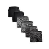 Boxer Zaga Corto 6 Piezas Rombos Negro