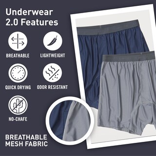 Foto 3 | Foto 3 | Boxer Exofficio Give-n-go 2.0 Para Hombre, Azul Marino/acero Onyx Xl, Paquete De 2 - Venta Internacional.