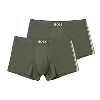 Boxer Trunk Hugo Boss Algodón Relax Color Verde 2 Pack Para Hombre