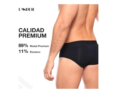 Foto 7 | Foto 7 | Calzón Brief Classic Unnder Ropa Interior Para Hombre 1 Pz Color Gris Oscuro