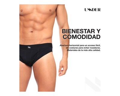 Foto 8 | Foto 8 | Calzon Bikini Classic Unnder Ropa Interior Para Hombre 1 Pz Color Azul Oscuro