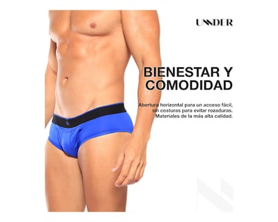 Foto 8 | Foto 8 | Calzon Brief Modern Unnder Ropa Interior Para Hombre 1 Pieza Color Azul