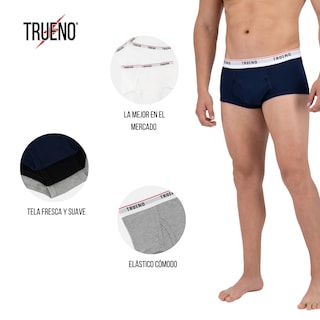 Foto 3 | Foto 3 | Trusa Trueno de Algodón Corte Clásico Ropa Interior 3 Piezas para Hombre