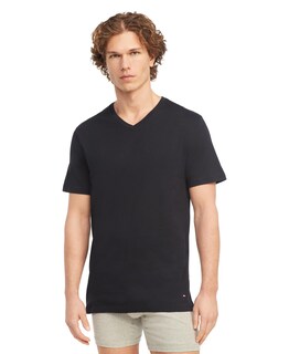 Foto 2 | Foto 2 | Camisetas Tommy Hilfiger De Algodón Clásico Con Cuello En V Para Hombre, X3 - Venta Internacional.