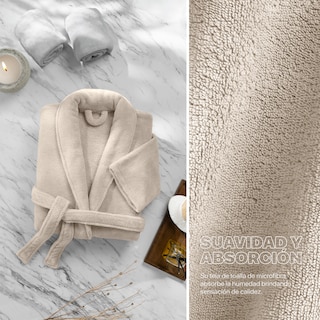 Foto 2 | Foto 2 | Bata De Baño Unisex Unitalla Real Textil Beige Absorbente