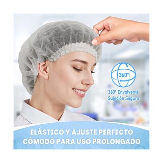 Foto 2 | Foto 2 | 200 Piezas Gorra Plisada Gorra Plisada Desechable Eo Safe Imports Esi-19404 Blanco