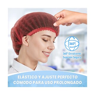 Foto 2 | Foto 2 | 200 Piezas Gorra Plisada Gorra Plisada Desechable Eo Safe Imports Esi-19406 Rojo