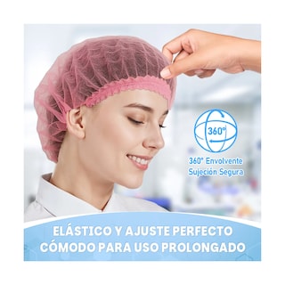 Foto 2 | Foto 2 | 200 Piezas Gorra Plisada Gorra Plisada Desechable Eo Safe Imports Esi-19407 Rosa