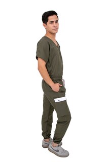 Foto 3 | Foto 3 | Pijama Quirúrgica Jogger Antifluido Hombre Kolorum Militar