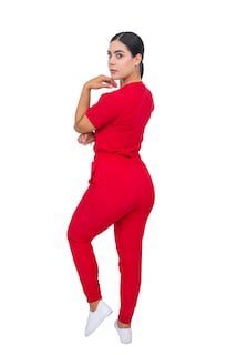 Foto 4 | Foto 4 | Uniforme Quirúrgico Stretch Rojo para Mujer