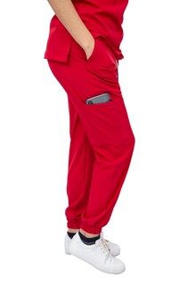 Foto 4 | Foto 4 | Pijama Quirúrgica Jogger Stretch Roja para Mujer