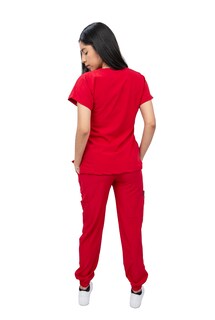 Foto 5 | Foto 5 | Pijama Quirúrgica Jogger Stretch Roja para Mujer