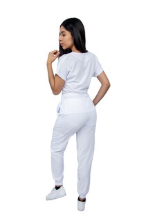 Foto 5 | Foto 5 | Pijama Quirúrgica Jogger Stretch Blanca para Mujer