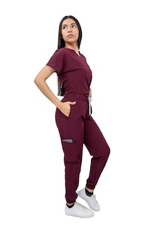 Foto 3 | Foto 3 | Pijama Quirúrgica Antifluido Scrub Vino para Mujer