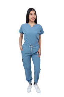 Foto 1 | Foto 1 | Pijama Quirúrgica Para Mujer Antifluido Azul Pantalón Jogger Stretch Scrub Kolorum Modelo Nala