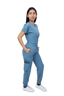 Foto 3 | Foto 3 | Pijama Quirúrgica Para Mujer Antifluido Azul Pantalón Jogger Stretch Scrub Kolorum Modelo Nala