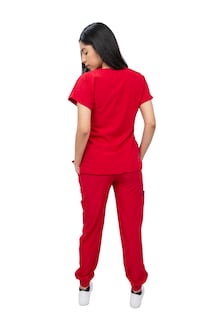 Foto 5 | Foto 5 | Pijama Quirúrgica Para Mujer Antifluido Roja Pantalón Jogger Stretch Scrub Kolorum Modelo Nala