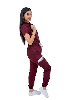 Foto 3 | Foto 3 | Pijama Quirúrgica Para Mujer Antifluido Vino Pantalón Jogger Stretch Scrub Kolorum Modelo Mao