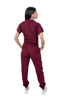 Foto 5 | Foto 5 | Pijama Quirúrgica Para Mujer Antifluido Vino Pantalón Jogger Stretch Scrub Kolorum Modelo Mao