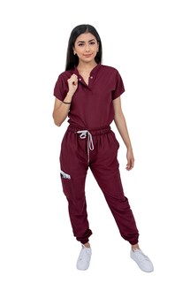 Foto 1 | Foto 1 | Pijama Quirúrgica Para Mujer Antifluido Vino Pantalón Jogger Stretch Scrub Kolorum Modelo Mao