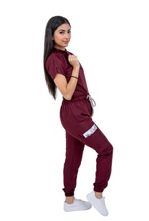 Foto 3 | Foto 3 | Pijama Quirúrgica Para Mujer Antifluido Vino Pantalón Jogger Stretch Scrub Kolorum Modelo Mao