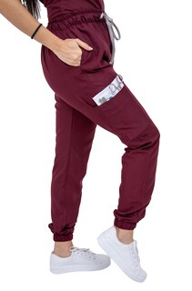 Foto 4 | Foto 4 | Pijama Quirúrgica Para Mujer Antifluido Vino Pantalón Jogger Stretch Scrub Kolorum Modelo Mao