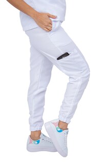 Foto 4 | Foto 4 | Pijama Quirúrgica Para Mujer Antifluido Blanco Pantalón Jogger Stretch Scrub Kolorum Modelo V