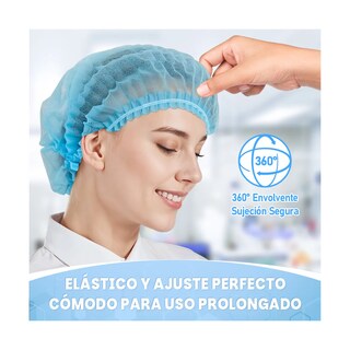 Foto 2 | Foto 2 | 200 Piezas Gorra Plisada Gorra Plisada Desechable Eo Safe Imports Esi-19403 Azul