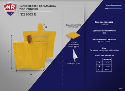 Foto 4 | Foto 4 | Impermeable Amarillo Dz-1003 Marca Mr