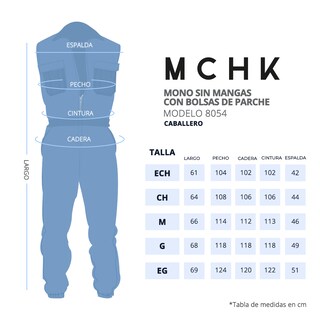 Foto 7 | Foto 7 | Mono Sin Mangas MCHK de Mezclilla Azul para Hombre