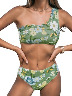 Foto 1 | Foto 1 | Conjunto De Bikini Cupshe Para Mujer Con Un Solo Hombro, Talle Medio, Festoneado - Venta Internacional.