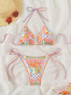 Foto 2 | Foto 2 | Traje De Baño Halter Bikini Zaful Triangle De 2 Piezas Para Mujer - Venta Internacional.