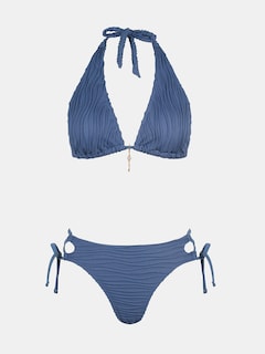 Foto 5 | Foto 5 | Conjunto De Bikini Cupshe, Traje De Baño Para Mujer, Cuello Pronunciado, Azul Acero - Venta Internacional.