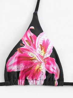 Foto 3 | Foto 3 | Traje De Baño Zaful Para Mujer Con Estampado Floral Y Triángulo Rosa S - Venta Internacional.