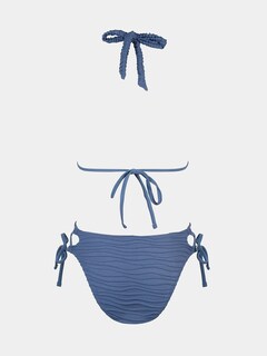 Foto 7 | Foto 7 | Conjunto De Bikini Cupshe Para Mujer, Cuello Pronunciado, Azul Acero, Xs - Venta Internacional.