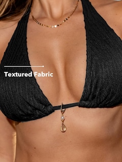 Foto 3 | Foto 3 | Conjunto De Bikini Cupshe Para Mujer, Cuello Pronunciado, Talle Bajo, Talla M, Negro - Venta Internacional.