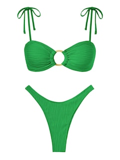Foto 1 | Foto 1 | Conjunto De Bikini Zaful Sexy Tie Con Correa Fina Y Anillas En O Texturizadas - Venta Internacional.