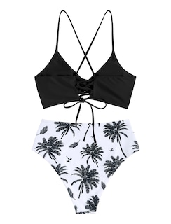 Foto 3 | Foto 3 | Bikini Zaful Twist De Cintura Alta Para Mujer Black Tree L - Venta Internacional.