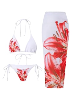 Foto 1 | Foto 1 | Traje De Baño Zaful Para Mujer, Con Estampado Floral Y Falda Encubierta - Venta Internacional.