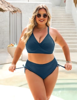 Foto 5 | Foto 5 | Conjunto de Bikini Blooming Jelly Azul Cintura Alta para Mujer - Venta Internacional