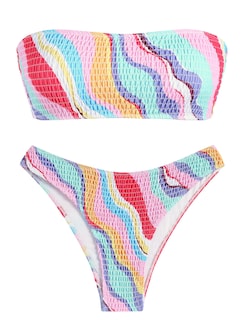Foto 1 | Foto 1 | Bikini Zaful Tipo Bandeau Acanalado De Corte Alto Sin Tirantes Para Mujer, 2 Piezas - Venta Internacional.