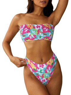 Foto 3 | Foto 3 | Bikini Zaful Tipo Bandeau Acanalado De Corte Alto Sin Tirantes Para Mujer, 2 Piezas - Venta Internacional.