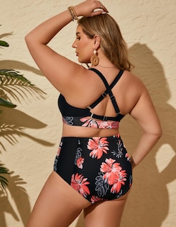 Foto 3 | Foto 3 | Conjunto De Bikini Hanna Nikole Para Mujer, Cintura Alta, Naranja Fruncido, Talla M - Venta Internacional.