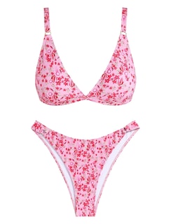 Foto 2 | Foto 2 | Conjunto De Bikini Zaful Para Mujer, Cintura Alta, Estampado Floral, 2 Piezas - Venta Internacional.