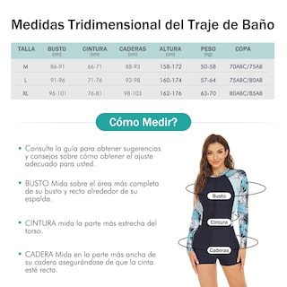 Foto 6 | Foto 6 | Traje de Baño de Buceo C10129-M Negro con Cremallera y Estampado Completo para Mujer